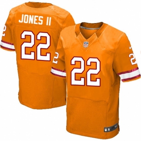 Men's Nike Tampa Bay Buccaneers 22 Ronald Jones II Elite Orange Glaze Alternate NFL Jersey
