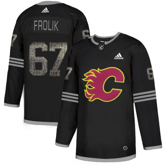 Men's Adidas Calgary Flames 67 Michael Frolik Black Authentic Classic Stitched NHL Jersey