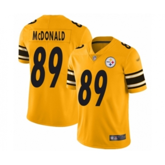 Women's Pittsburgh Steelers 89 Vance McDonald Limited Gold Inverted Legend Football Jersey