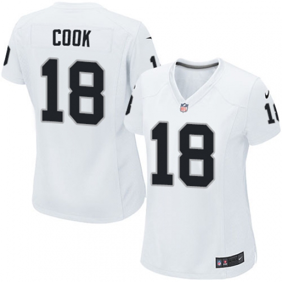 Women's Nike Oakland Raiders 18 Connor Cook Game White NFL Jersey