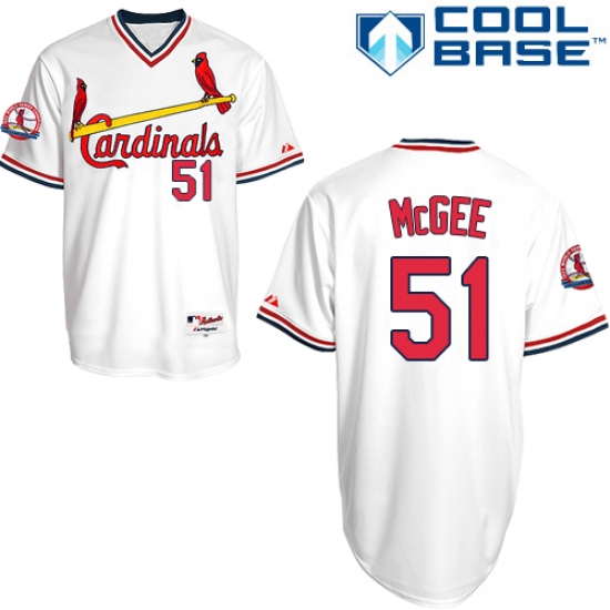 Men's Majestic St. Louis Cardinals 51 Willie McGee Authentic White 1982 Turn Back The Clock MLB Jersey