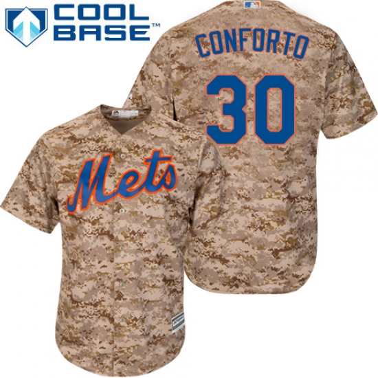 Men's Majestic New York Mets 30 Michael Conforto Authentic Camo Alternate Cool Base MLB Jersey