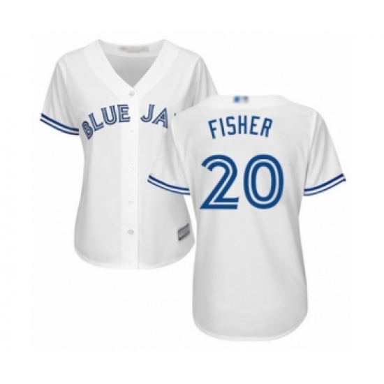 Women's Toronto Blue Jays 20 Derek Fisher Authentic White Home Baseball Player Jersey
