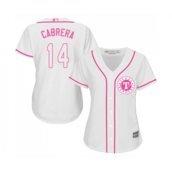 Women's Texas Rangers 14 Asdrubal Cabrera Replica White Fashion Cool Base Baseball Jersey