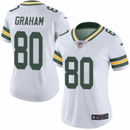 Women's Nike Green Bay Packers 80 Jimmy Graham White Vapor Untouchable Elite Player NFL Jersey