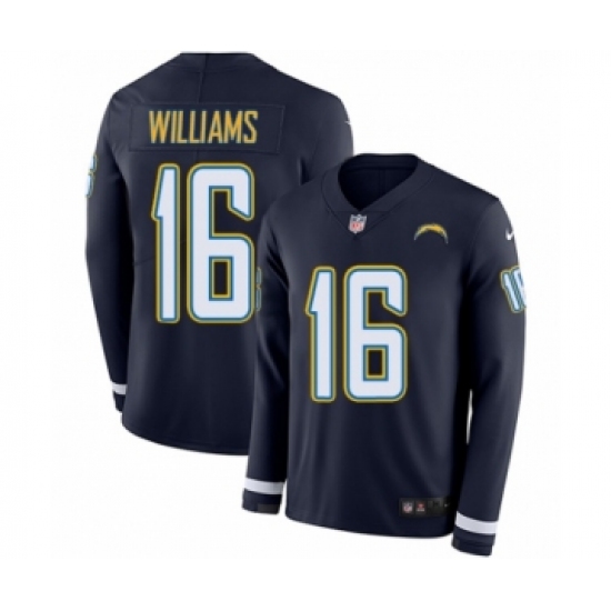 Youth Nike Los Angeles Chargers 16 Tyrell Williams Limited Navy Blue Therma Long Sleeve NFL Jersey