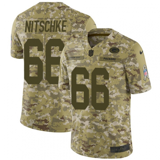 Men's Nike Green Bay Packers 66 Ray Nitschke Limited Camo 2018 Salute to Service NFL Jersey
