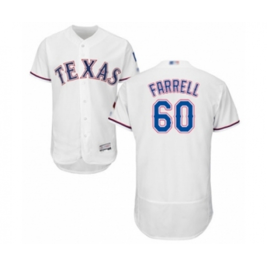 Men's Texas Rangers 60 Luke Farrell White Home Flex Base Authentic Collection Baseball Player Jersey