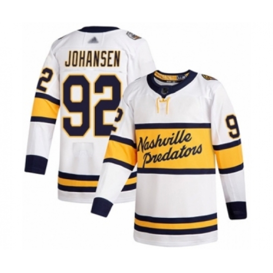 Men's Nashville Predators 92 Ryan Johansen Authentic White 2020 Winter Classic Hockey Jersey