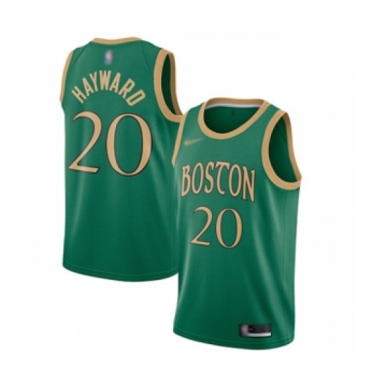 Men's Boston Celtics 20 Gordon Hayward Swingman Green Basketball Jersey - 2019 20 City Edition