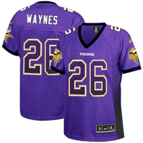 Women's Nike Minnesota Vikings 26 Trae Waynes Elite Purple Drift Fashion NFL Jersey