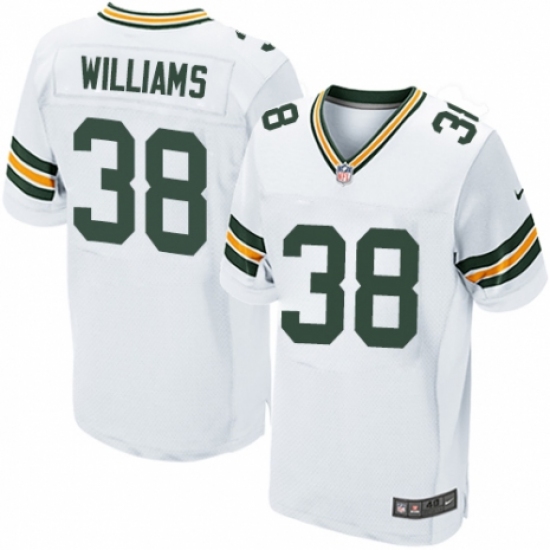 Men's Nike Green Bay Packers 38 Tramon Williams Elite White NFL Jersey
