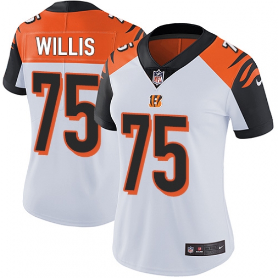 Women's Nike Cincinnati Bengals 75 Jordan Willis White Vapor Untouchable Limited Player NFL Jersey