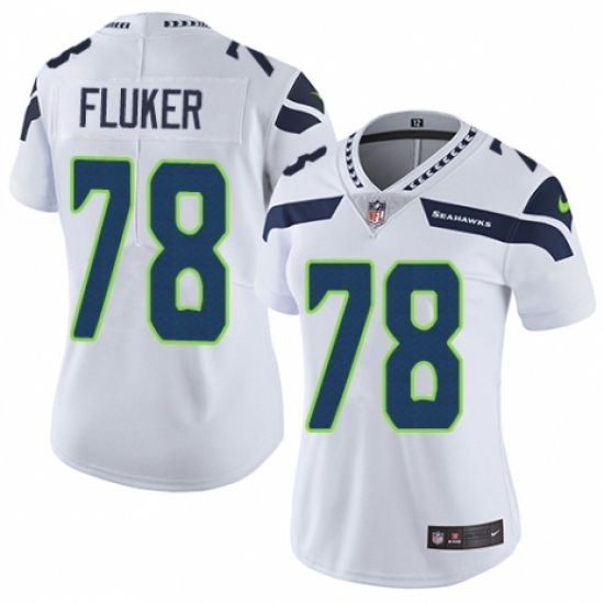 Women's Nike Seattle Seahawks 78 D.J. Fluker White Vapor Untouchable Limited Player NFL Jersey