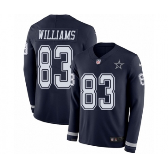 Men's Nike Dallas Cowboys 83 Terrance Williams Limited Navy Blue Therma Long Sleeve NFL Jersey