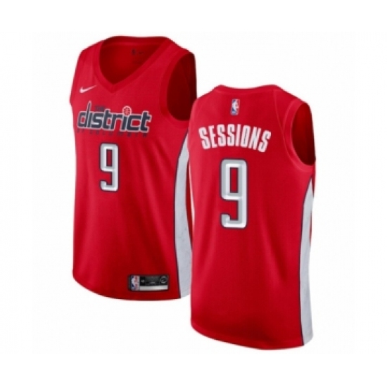 Men's Nike Washington Wizards 9 Ramon Sessions Red Swingman Jersey - Earned Edition
