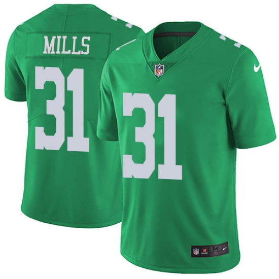 Men's Nike Philadelphia Eagles 31 Jalen Mills Limited Green Rush Vapor Untouchable NFL Jersey