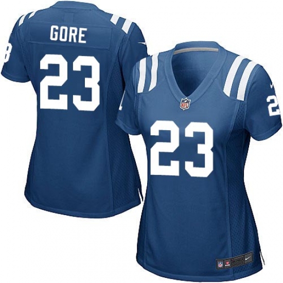 Women's Nike Indianapolis Colts 23 Frank Gore Game Royal Blue Team Color NFL Jersey