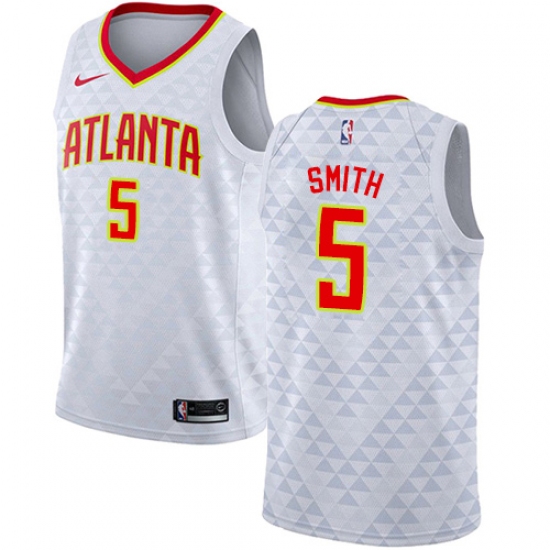 Men's Nike Atlanta Hawks 5 Josh Smith Authentic White NBA Jersey - Association Edition