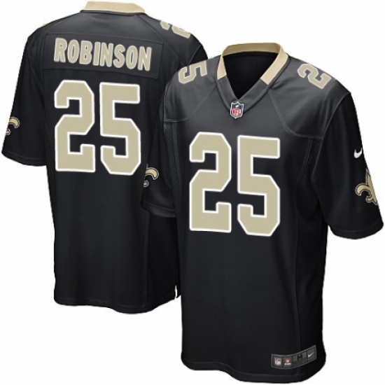 Men's Nike New Orleans Saints 25 Patrick Robinson Game Black Team Color NFL Jersey