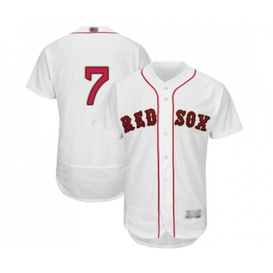 Men's Boston Red Sox 7 Christian Vazquez White 2019 Gold Program Flex Base Authentic Collection Baseball Jersey