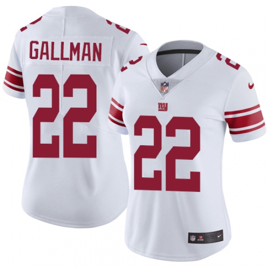 Women's Nike New York Giants 22 Wayne Gallman White Vapor Untouchable Elite Player NFL Jersey