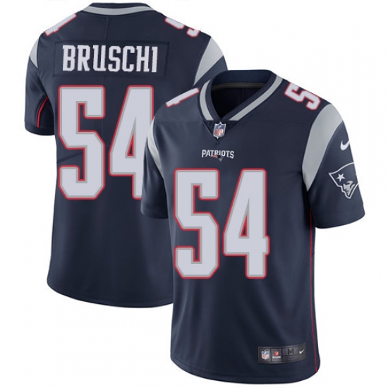 Youth Nike New England Patriots 54 Tedy Bruschi Navy Blue Team Color Vapor Untouchable Limited Player NFL Jersey