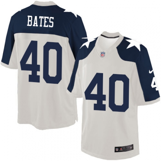 Men's Nike Dallas Cowboys 40 Bill Bates Limited White Throwback Alternate NFL Jersey