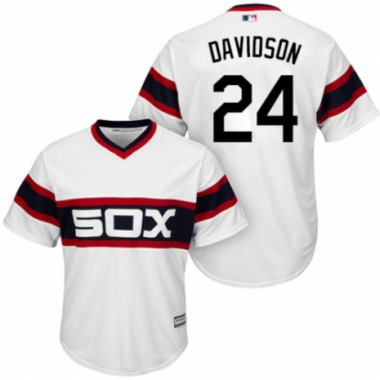 Men's Majestic Chicago White Sox 24 Matt Davidson Replica White 2013 Alternate Home Cool Base MLB Jersey
