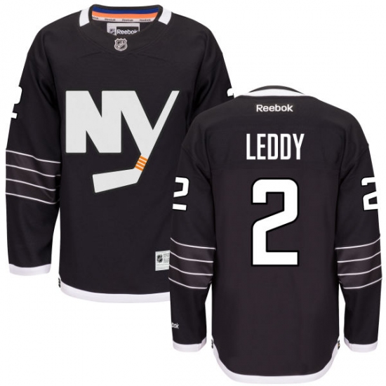 Men's Reebok New York Islanders 2 Nick Leddy Authentic Black Third NHL Jersey