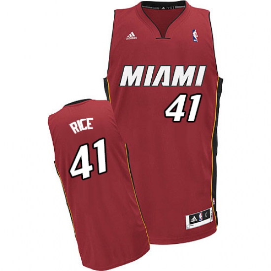 Men's Adidas Miami Heat 41 Glen Rice Swingman Red Alternate NBA Jersey