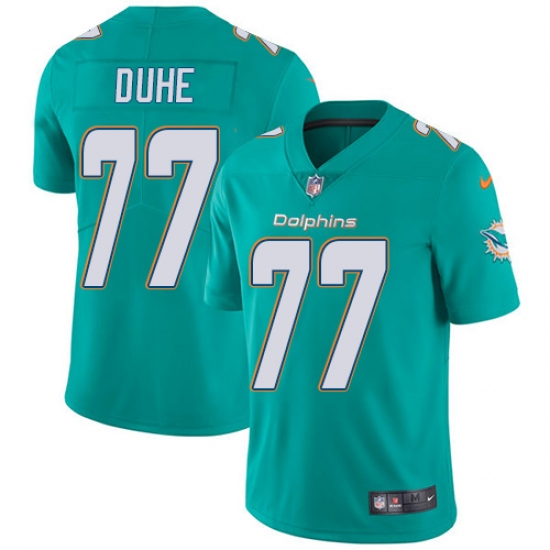 Men's Nike Miami Dolphins 77 Adam Joseph Duhe Aqua Green Team Color Vapor Untouchable Limited Player NFL Jersey