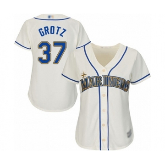 Women's Seattle Mariners 37 Zac Grotz Authentic Cream Alternate Cool Base Baseball Player Jersey