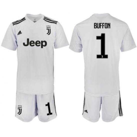 Juventus 1 Buffon White Soccer Club Jersey