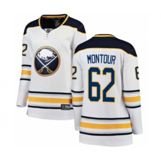Women's Buffalo Sabres 62 Brandon Montour Fanatics Branded White Away Breakaway Hockey Jersey