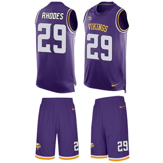 Men's Nike Minnesota Vikings 29 Xavier Rhodes Limited Purple Tank Top Suit NFL Jersey
