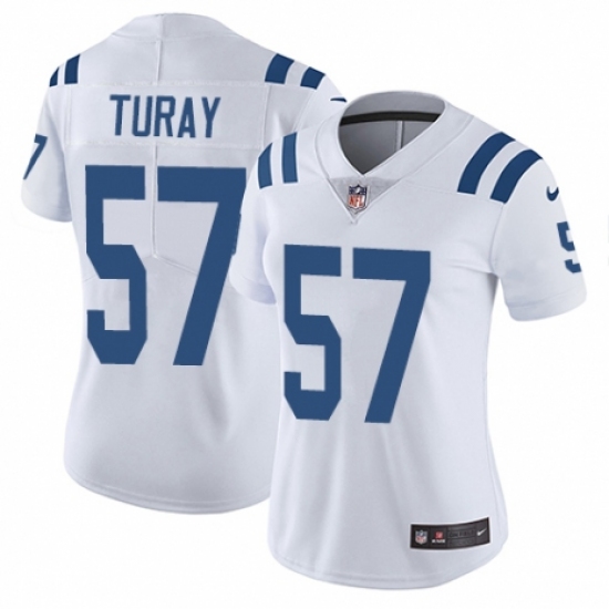 Women's Nike Indianapolis Colts 57 Kemoko Turay White Vapor Untouchable Limited Player NFL Jersey