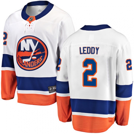 Men's New York Islanders 2 Nick Leddy Fanatics Branded White Away Breakaway NHL Jersey