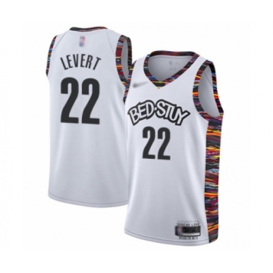 Men's Brooklyn Nets 22 Caris LeVert Swingman White Basketball Jersey - 2019 20 City Edition