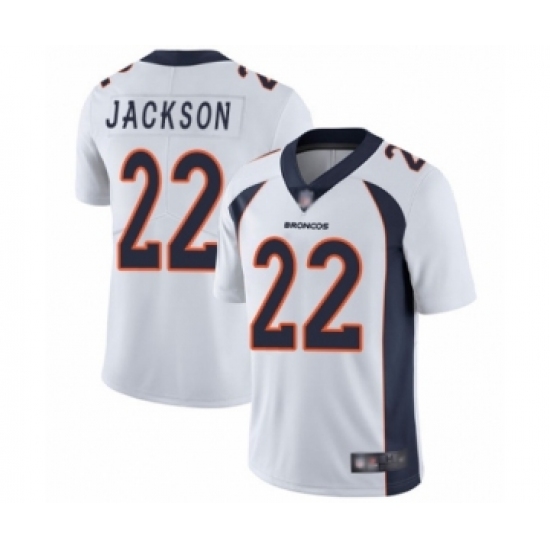 Men's Denver Broncos 22 Kareem Jackson White Vapor Untouchable Limited Player Football Jersey