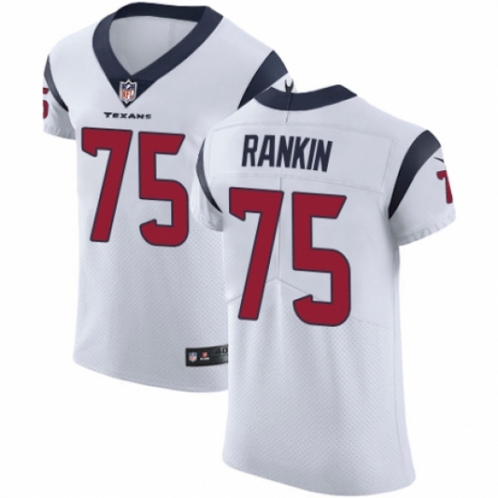 Men's Nike Houston Texans 75 Martinas Rankin White Vapor Untouchable Elite Player NFL Jersey