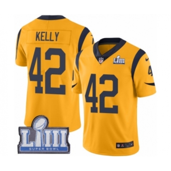 Men's Nike Los Angeles Rams 42 John Kelly Limited Gold Rush Vapor Untouchable Super Bowl LIII Bound NFL Jersey