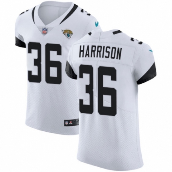 Men's Nike Jacksonville Jaguars 36 Ronnie Harrison White Vapor Untouchable Elite Player NFL Jersey