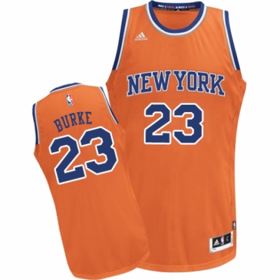 Men's Adidas New York Knicks 23 Trey Burke Swingman Orange Alternate NBA Jersey
