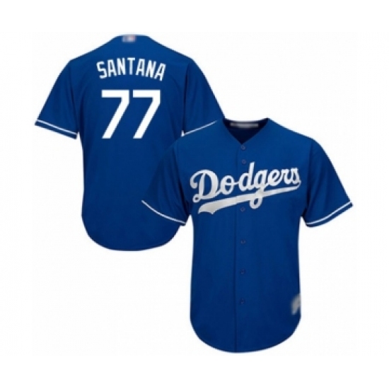 Youth Los Angeles Dodgers 77 Dennis Santana Authentic Royal Blue Alternate Cool Base Baseball Player Jersey
