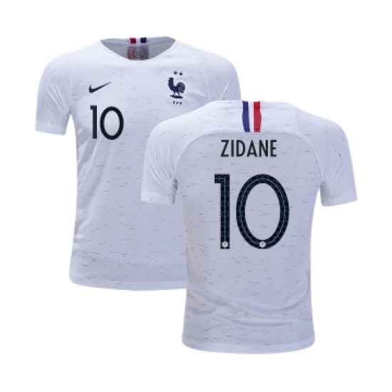 France 10 Zidane Away Kid Soccer Country Jersey