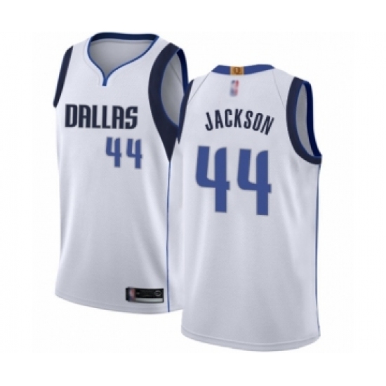 Men's Dallas Mavericks 44 Justin Jackson Authentic White Basketball Jersey - Association Edition