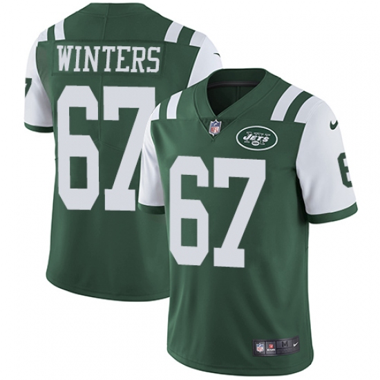 Men's Nike New York Jets 67 Brian Winters Green Team Color Vapor Untouchable Limited Player NFL Jersey