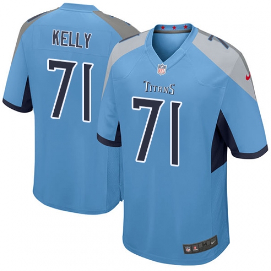 Men Nike Tennessee Titans 71 Dennis Kelly Game Light Blue Alternate NFL Jersey