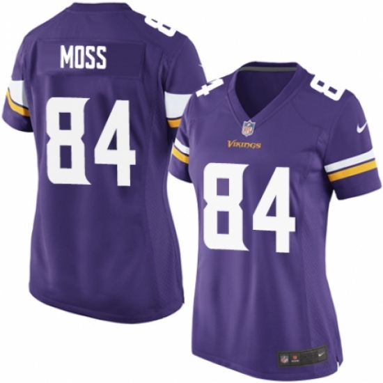 Women's Nike Minnesota Vikings 84 Randy Moss Game Purple Team Color NFL Jersey